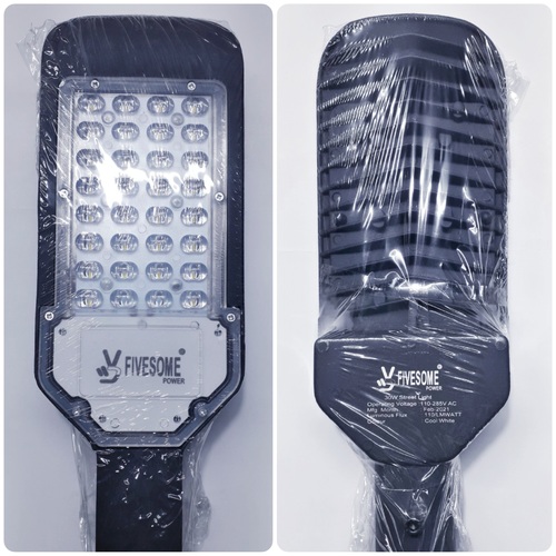 LED Street Light - Aluminum, 5x2x2 Inches, Cool Day White, 6500K | 110-285V AC, 110 LM/W, 5-50 Watt, 2 Year Warranty