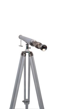 White Leather Sheltered Brass Telescope