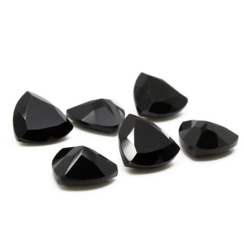 3mm Black Onyx Faceted Trillion Loose Gemstones