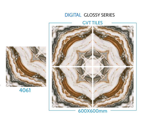 600 X 600 Mm Book Match Glossy Series Porcelain Tiles