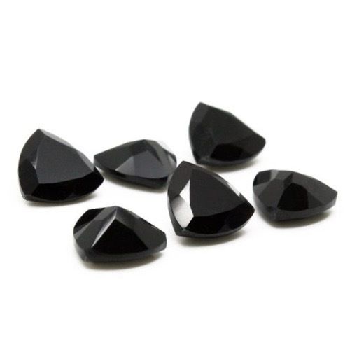 6mm Black Onyx Faceted Trillion Loose Gemstones