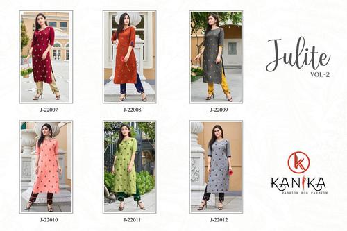 Dry Cleaning Julite Vol 2 Rubby Silk With Embrodry Work Kurti With Pant Catalogue