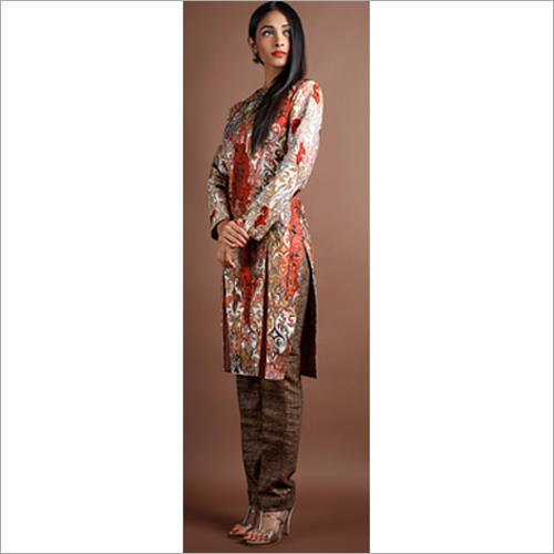 Multicolor Ladies Designer Kurta With Pant Set