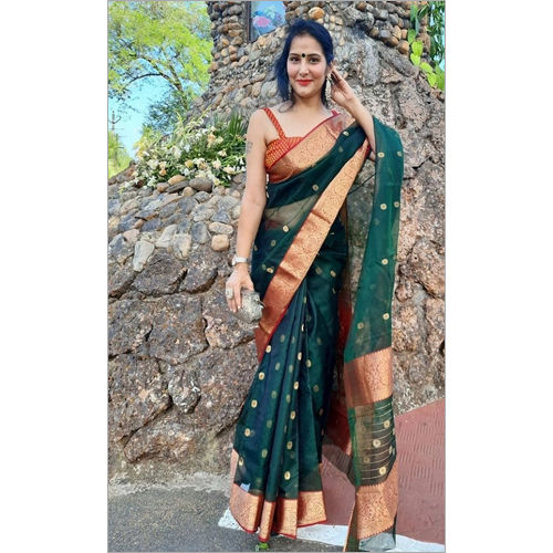 Multicolor Chanderi Handwoven Nakshi Border Saree