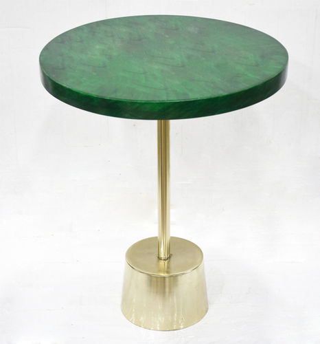 Rajkamal International Metal Stand Round Table With Wooden Green Enamel Top