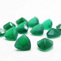 3mm Green Onyx Faceted Trillion Loose Gemstones