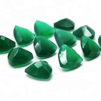 5mm Green Onyx Faceted Trillion Loose Gemstones