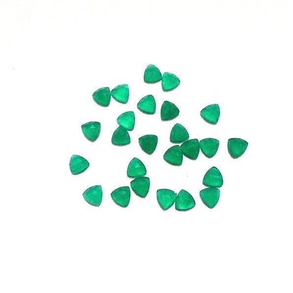 5mm Green Onyx Faceted Trillion Loose Gemstones
