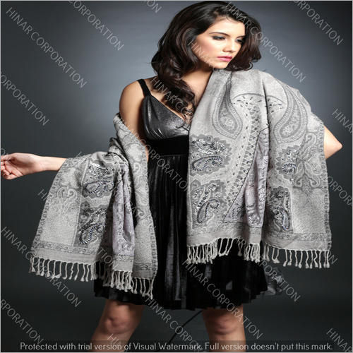 Designer Hand Embroidery Lace Wool Shawls