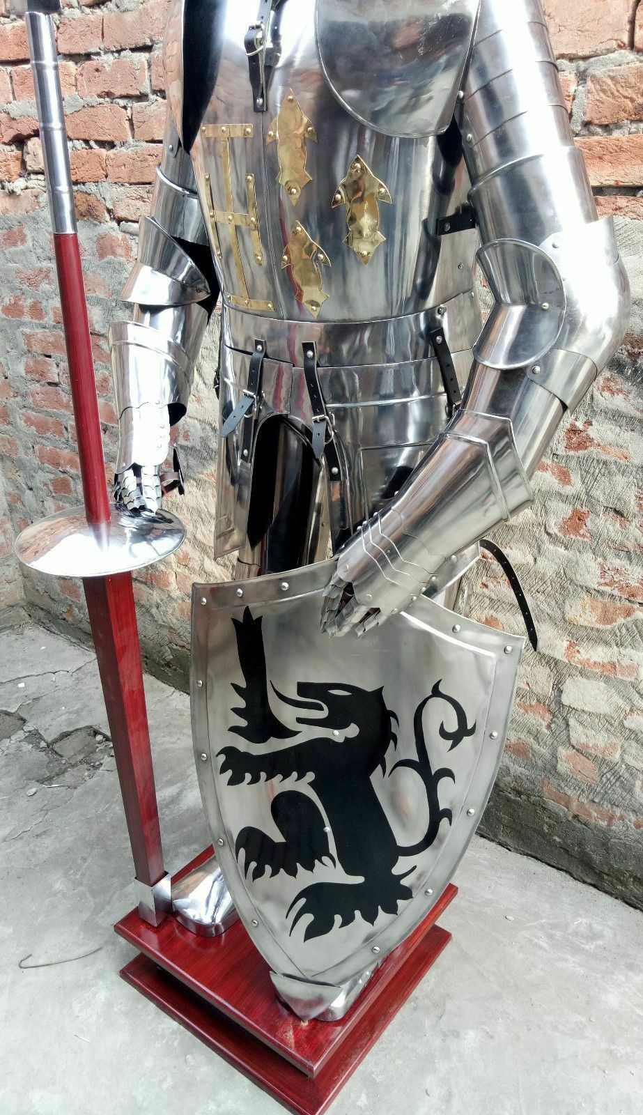 Armor Medieval Knight Suit of Armor 15th Century Combat Full Body Armour shield Lance