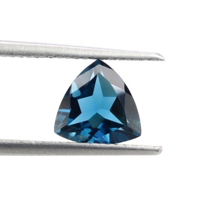 3mm London Blue Topaz Faceted Trillion Loose Gemstones