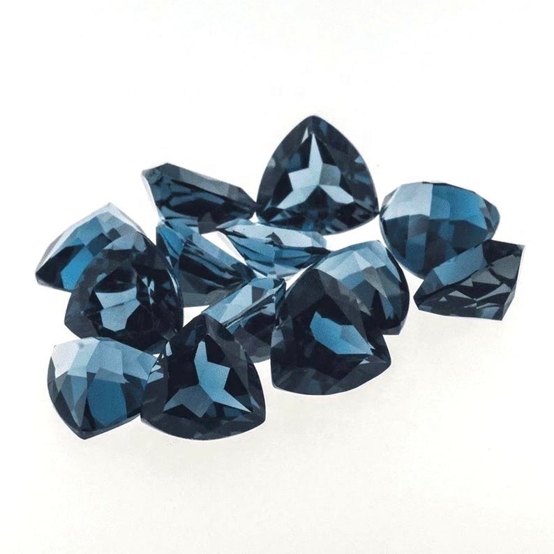 5mm London Blue Topaz Faceted Trillion Loose Gemstones