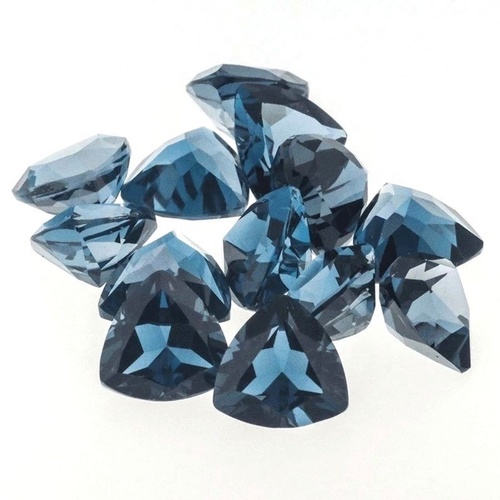 7mm London Blue Topaz Faceted Trillion Loose Gemstones
