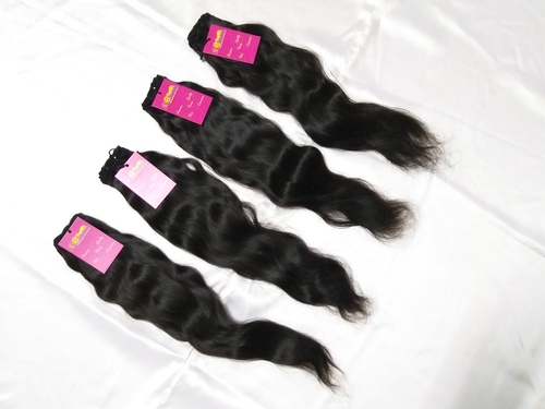 Indian Virgin Raw Human Wavy Hair Machine Wefted Hair Remy Bundles