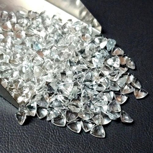 4mm White Topaz Faceted Trillion Loose Gemstones