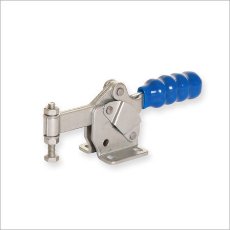 Blue & Gray Horizontal Handle Flat Base Toggle Clamp