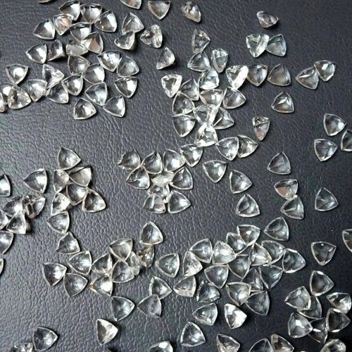 6mm White Topaz Faceted Trillion Loose Gemstones