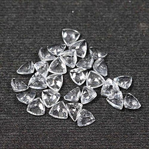 8mm White Topaz Faceted Trillion Loose Gemstones