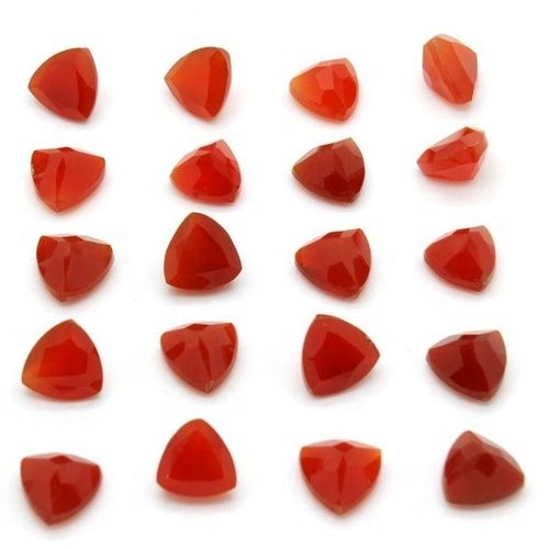 4mm Red Onyx Faceted Trillion Loose Gemstones