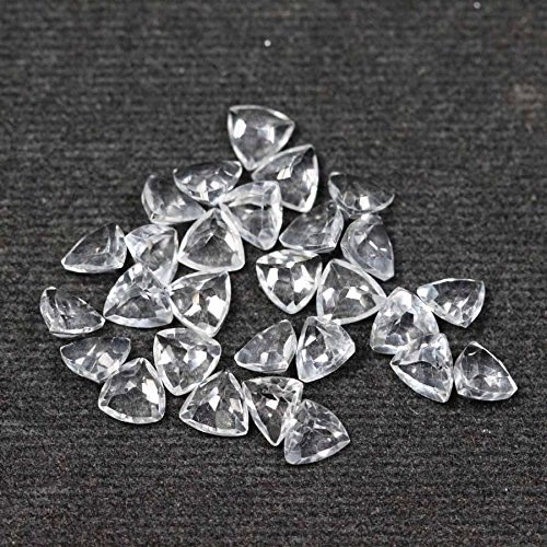 9mm White Topaz Faceted Trillion Loose Gemstones