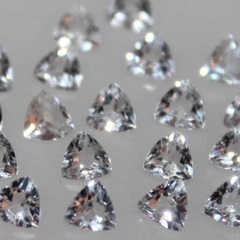 10mm White Topaz Faceted Trillion Loose Gemstones