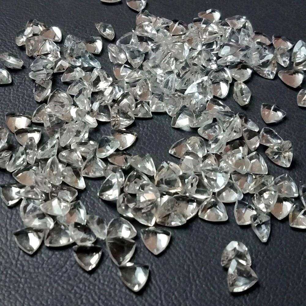 10mm White Topaz Faceted Trillion Loose Gemstones
