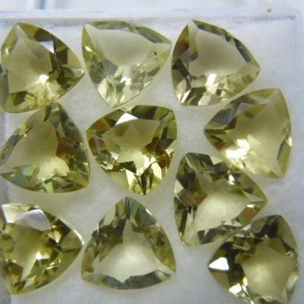 3mm Lemon Quartz Faceted Trillion Loose Gemstones