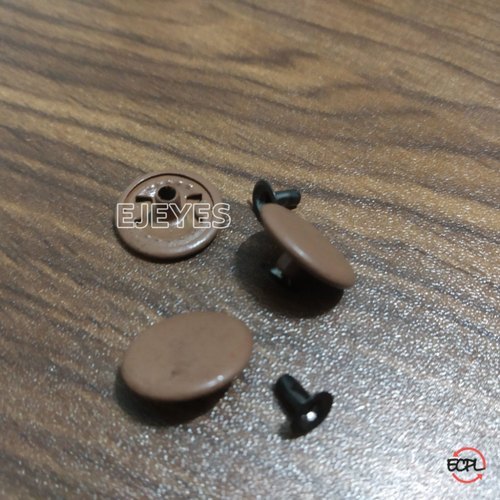 Mild Steel Tich Buttons Brown