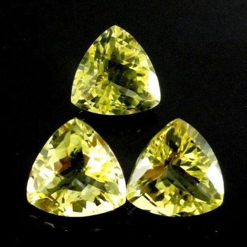 4mm Lemon Quartz Faceted Trillion Loose Gemstones Grade: Aaa