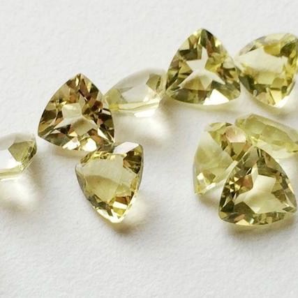 5mm Lemon Quartz Faceted Trillion Loose Gemstones