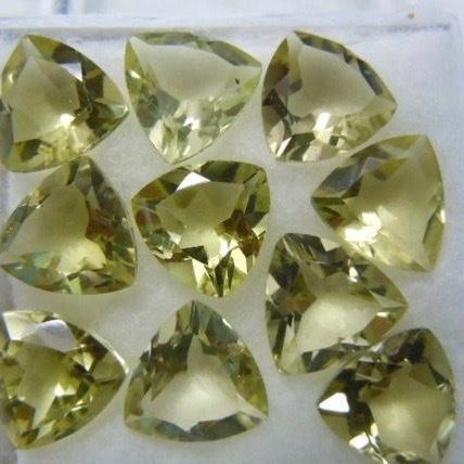 8mm Lemon Quartz Faceted Trillion Loose Gemstones