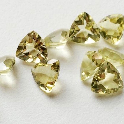 8mm Lemon Quartz Faceted Trillion Loose Gemstones