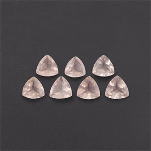 3mm Rose Quartz Faceted Trillion Loose Gemstones