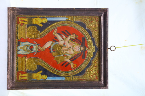 Tanjavur Painting - Teak Wood Frame, Fiberglass | Handmade, Intricate Details, Traditional Auspicious Gift