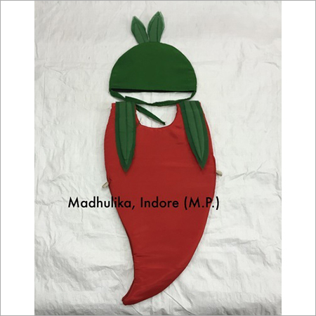Red Chilli Vegetables-fruits Fancy Dress Costumes For Kids