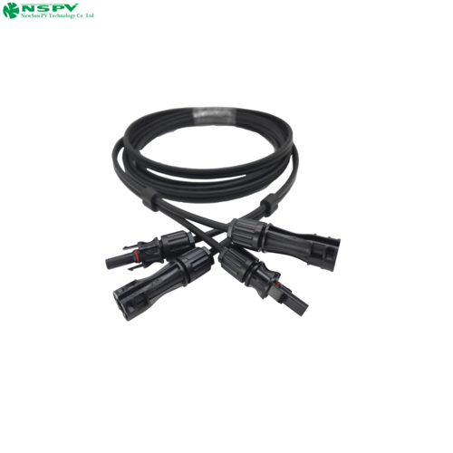Solar Twin Solar Extension Cable With Connectors Solar Wiring Harness Solar Cables And Connectors - Color: Black