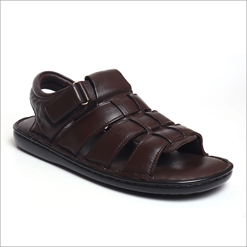 Mens Coffee Brown Leather Sandals