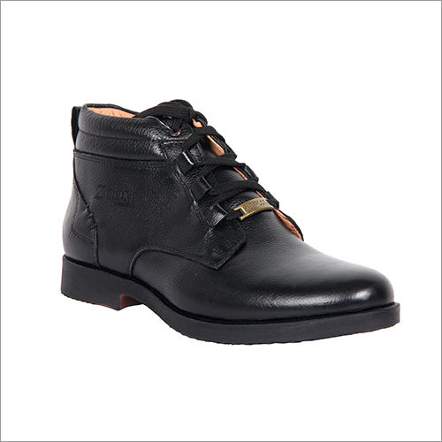 Mens Jet Black High Ankle Boots