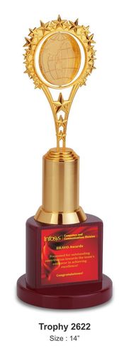 Golden Metal Globe Trophy