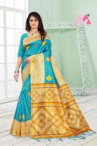 Mysure Silk Saree - Mysure Silk Fabric, Customized Size | Heavy Digital Print, Jhalr Work, Breathable & Washable For All Seasons