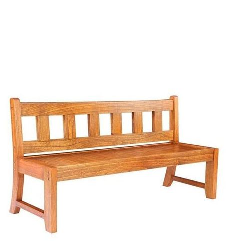 Handmade Solid Wood Bench With Back Rest.