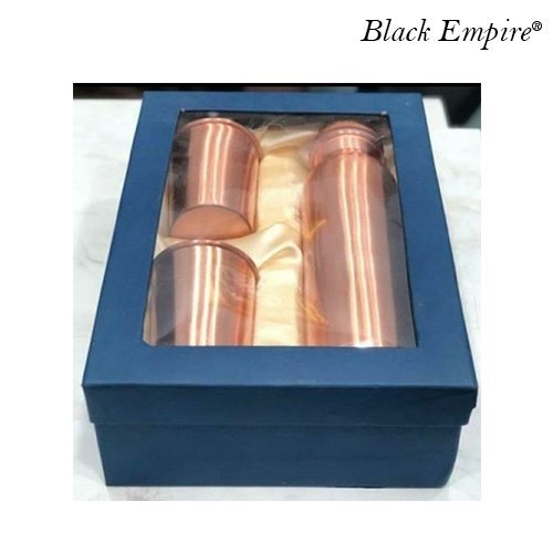 Plain Copper Bottle Gift Set