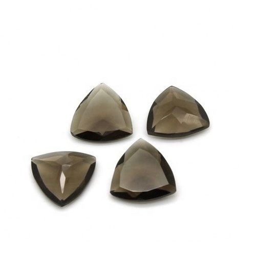 7mm Smoky Quartz Faceted Trillion Loose Gemstones