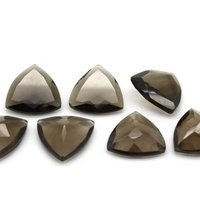 11mm Smoky Quartz Faceted Trillion Loose Gemstones