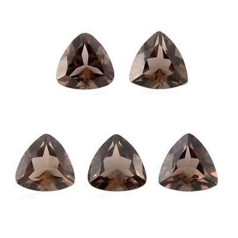 12mm Smoky Quartz Faceted Trillion Loose Gemstones