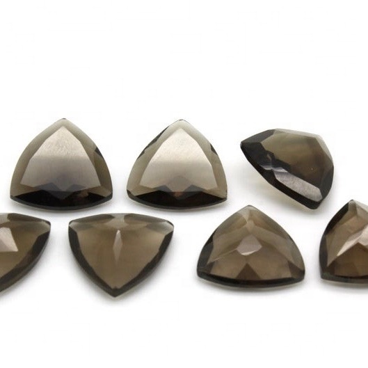 12mm Smoky Quartz Faceted Trillion Loose Gemstones
