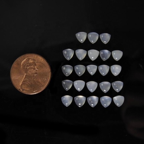 4mm White Moonstone Trillion Cabochon Loose Gemstones