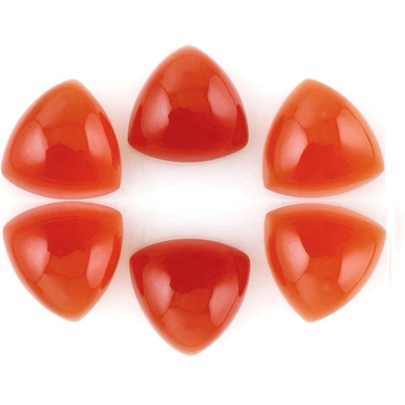 6mm Carnelian Trillion Cabochon Loose Gemstones