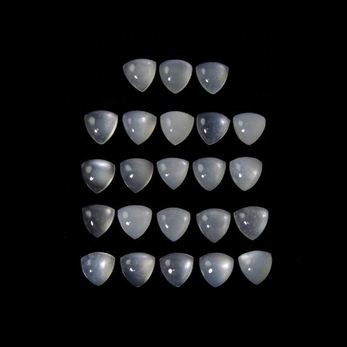 9mm White Moonstone Trillion Cabochon Loose Gemstones