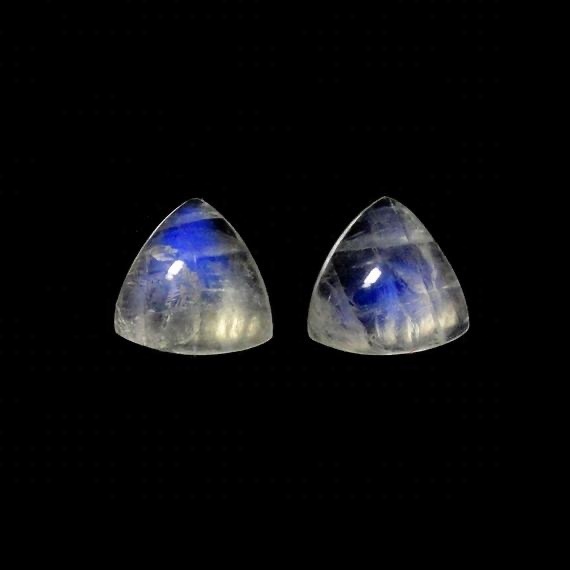 4mm Rainbow Moonstone Trillion Cabochon Loose Gemstones